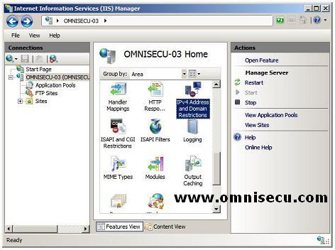 IIS  Manager IPv4 Addresses and Domain Restrictions