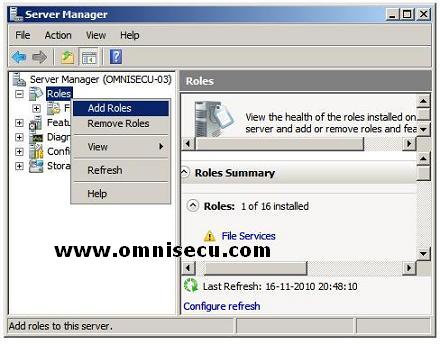 Server Manager Add Roles