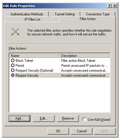 Create an IPSec rule