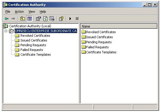 Install CA certificate on Enterprise Subordinate CA - Certification Authority Console