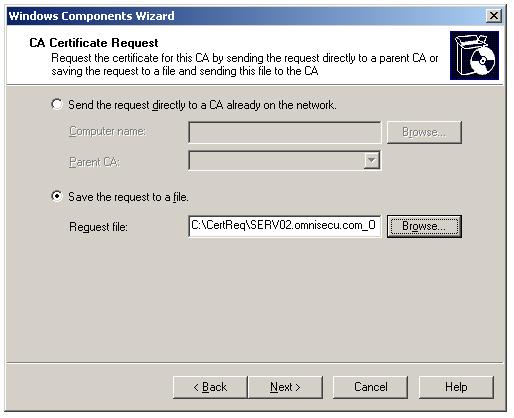 Installing Enterprise Subordinate Certificate Authority - Certificate Request