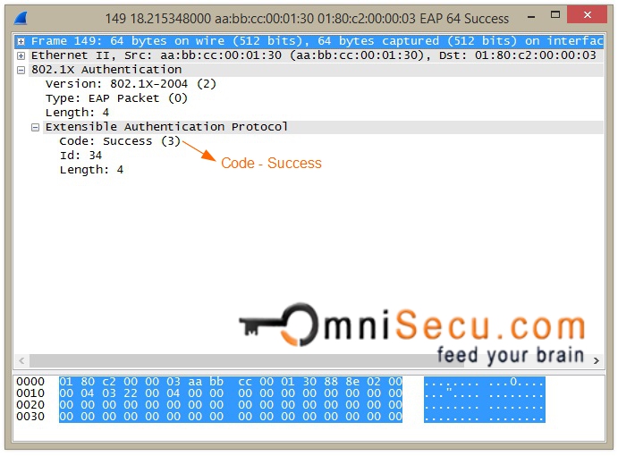 EAP Success Message Capture