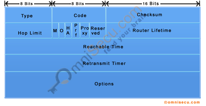 NDP (Neighbour Discovery Protocol) Router Advertisement Message Format