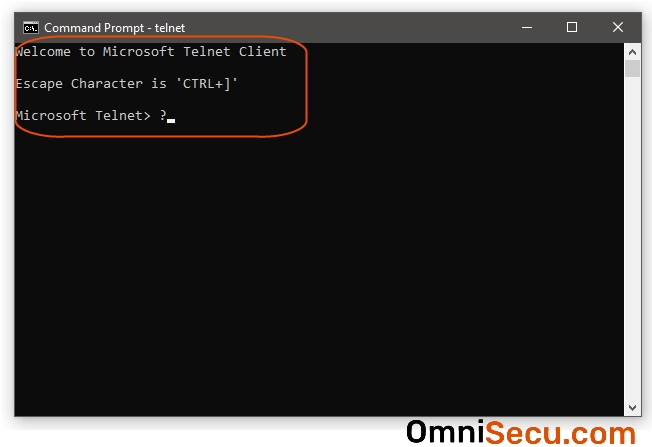 How to use telnet command on Windows and telnet command options