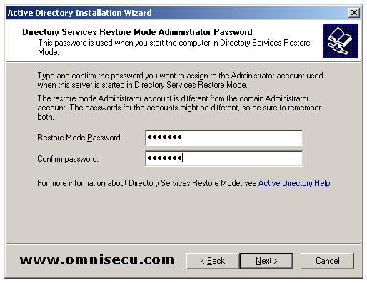 Dcpromo Directory Services Restore Mode Administrator Password