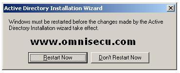 Dcpromo Restart Prompt